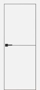 Межкомнатная дверь PX-19 черная кромка с 4-х ст. Белый матовый