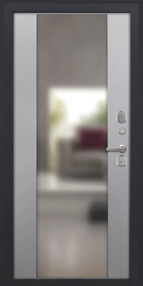 Входная дверь ДвериПРО L Термо Алиса (16мм, ПВХ софт грей, зеркало) DPRO196441 внутренняя сторона