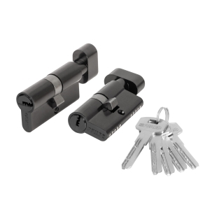 Цилиндровый механизм (200 ZM/90) 2000ZM Knob 90 (35+10+45) BL-24 черный 5Key с вертушкой