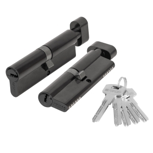 Цилиндровый механизм (200 ZM/100) 2000ZM Knob 100 (60+10+30) BL-24 черный 5Key с вертушкой